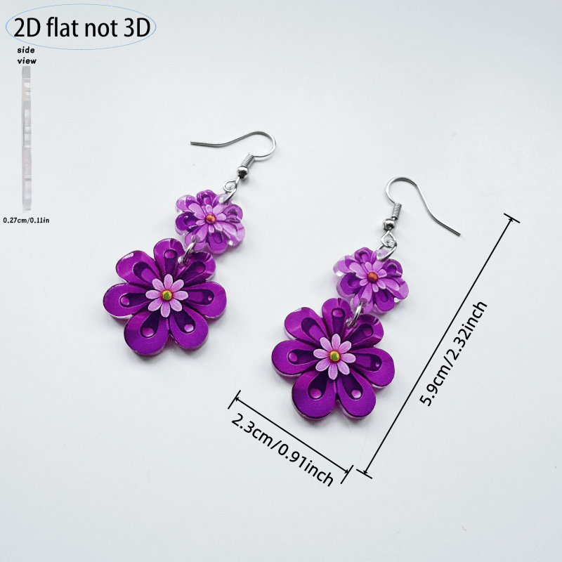 Women's Retro Double-Layer Flower Earrings